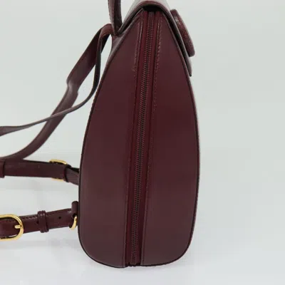 Pre-owned Cartier Must Line Burgundy Leather Backpack Bag ()