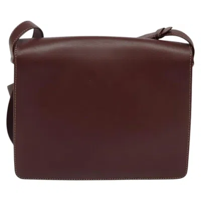 Pre-owned Cartier Must Line Burgundy Leather Shoulder Bag ()