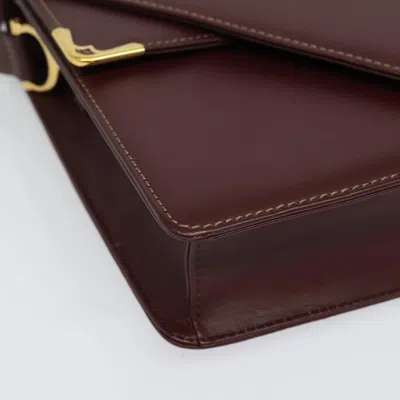 Pre-owned Cartier Must Line Burgundy Leather Shoulder Bag ()