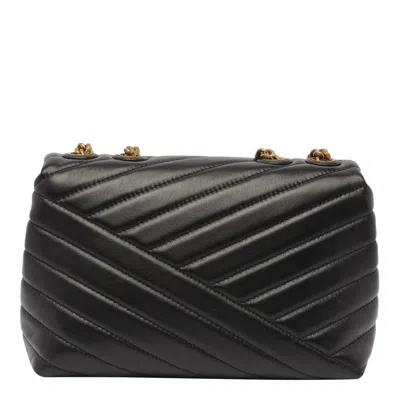 Tory Burch Kira Chevron Leather Convertible Shoulder Bag In Black