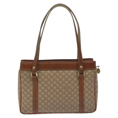 Pre-owned Celine Céline Macadam Beige Canvas Shoulder Bag ()