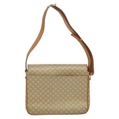 Pre-owned Celine Céline Macadam Beige Canvas, Leather Shoulder Bag ()
