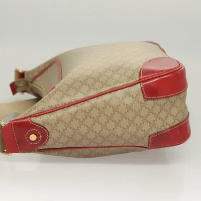 Pre-owned Celine Céline Macadam Beige, Brown Canvas, Leather Shoulder Bag ()