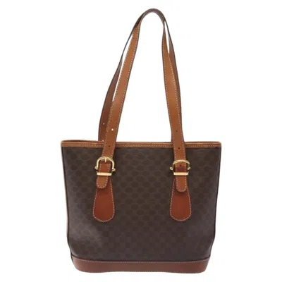Pre-owned Celine Céline Macadam Brown Canvas Tote Bag ()