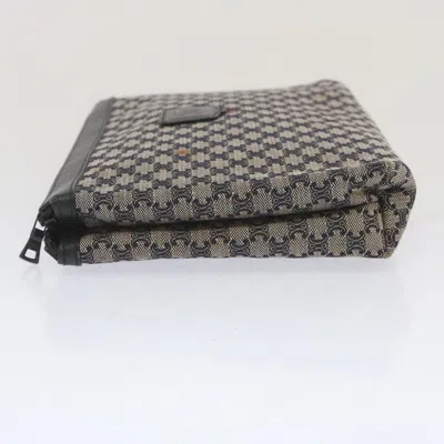 Pre-owned Celine Céline Macadam Navy Canvas Clutch Bag ()