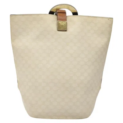 Pre-owned Celine Céline Macadam White Canvas Shoulder Bag ()