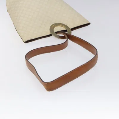 Pre-owned Celine Céline Macadam White Canvas Shoulder Bag ()