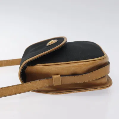Pre-owned Celine Céline Triomphe Black Canvas Shoulder Bag ()
