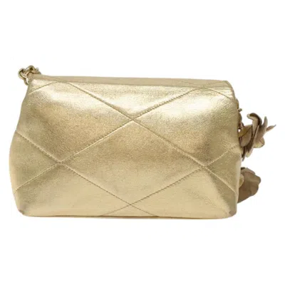 Pre-owned Chanel Camellia Gold Leather Shoulder Bag ()
