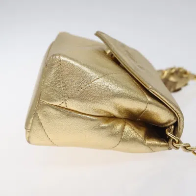 Pre-owned Chanel Camellia Gold Leather Shoulder Bag ()