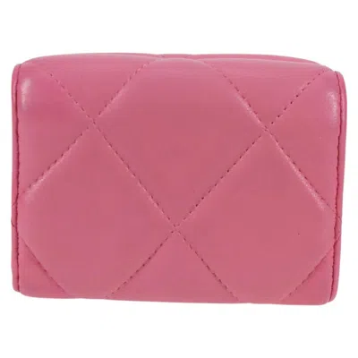 Pre-owned Chanel 19 Pink Leather Wallet  ()