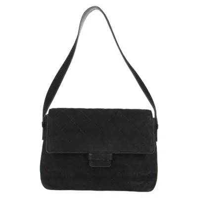 Pre-owned Chanel Flap Bag Black Suede Shoulder Bag ()