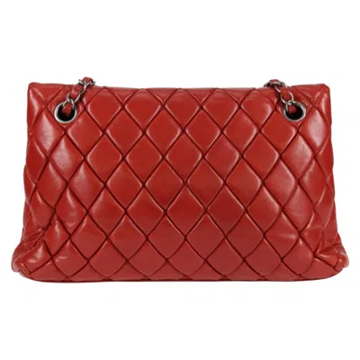 Pre-owned Chanel Flap Bag Red Leather Shoulder Bag ()