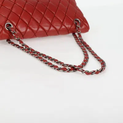 Pre-owned Chanel Flap Bag Red Leather Shoulder Bag ()