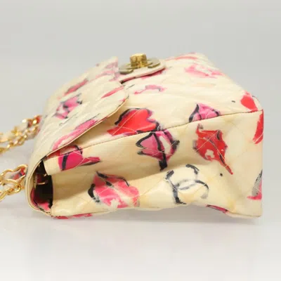 Pre-owned Chanel Flap Bag Ecru Vinyl Shoulder Bag ()