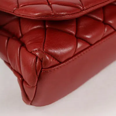 Pre-owned Chanel Flap Bag Red Leather Shoulder Bag ()