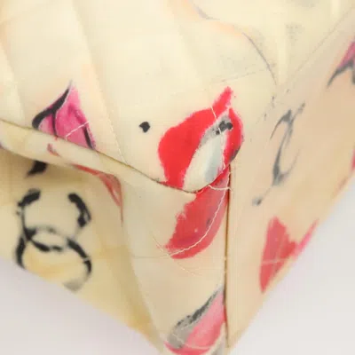 Pre-owned Chanel Flap Bag Ecru Vinyl Shoulder Bag ()