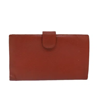 Pre-owned Chanel Porte Carte Orange Leather Wallet  ()