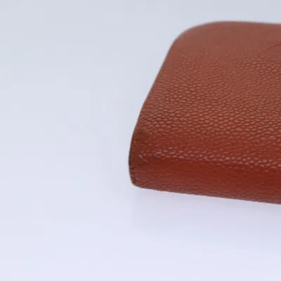 Pre-owned Chanel Porte Carte Orange Leather Wallet  ()