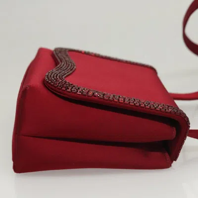 Pre-owned Chanel Single Flap Red Silk Shoulder Bag ()