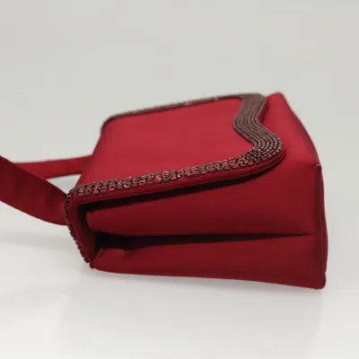 Pre-owned Chanel Single Flap Red Silk Shoulder Bag ()