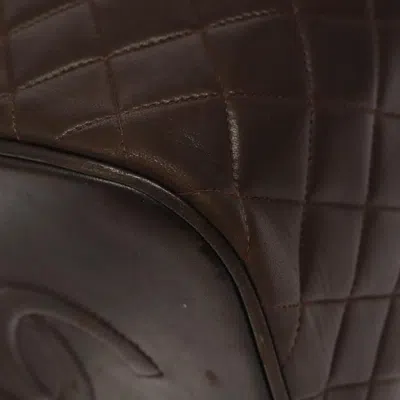 Pre-owned Chanel Vanity Brown Leather Clutch Bag ()