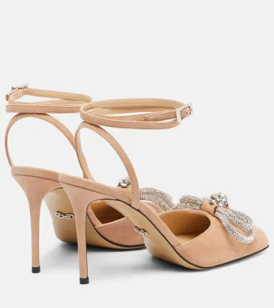 Mach&mach Satin-finish Pumps With Strass Embellishments In Nude