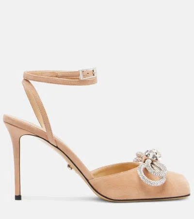 Mach&mach Satin-finish Pumps With Strass Embellishments In Nude