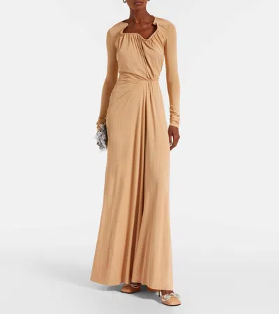 Mach&mach Satin-finish Pumps With Strass Embellishments In Nude