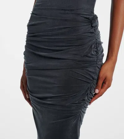 Vivienne Westwood Long Ginnie Pencil Dress Fluid Viscose Satin Black 40 Women