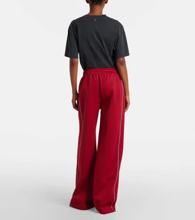 Rabanne Elasticated Side-zip Track Pants In Red