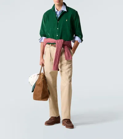 Polo Ralph Lauren Cotton Corduroy Shirt In Green