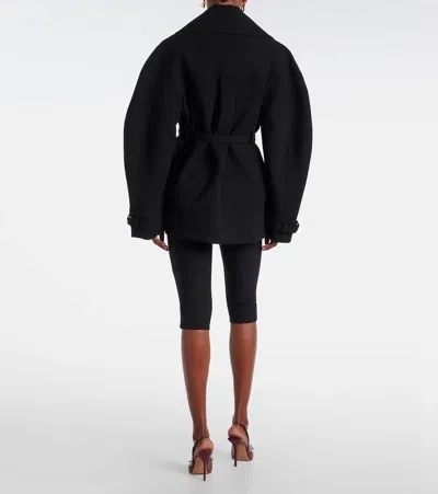 Jacquemus Womens Black Ovalo Court Belted Stetch-woven Trench Coat
