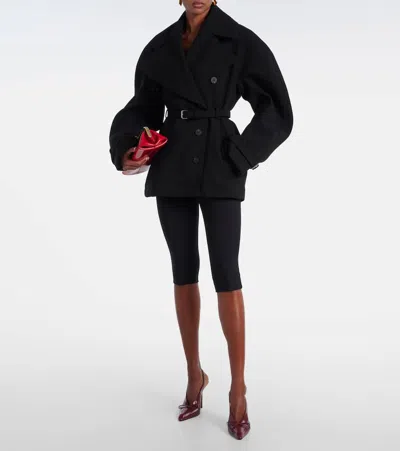 Jacquemus Womens Black Ovalo Court Belted Stetch-woven Trench Coat