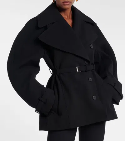 Jacquemus Womens Black Ovalo Court Belted Stetch-woven Trench Coat