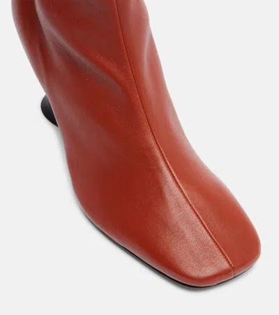 Dries Van Noten Ankle Boots With Square Toe And Unique Heel In Brown