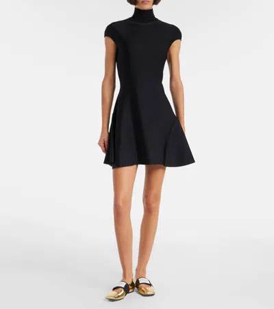 Givenchy Mini Dress With Flared Skirt In Wool Viscose In Black