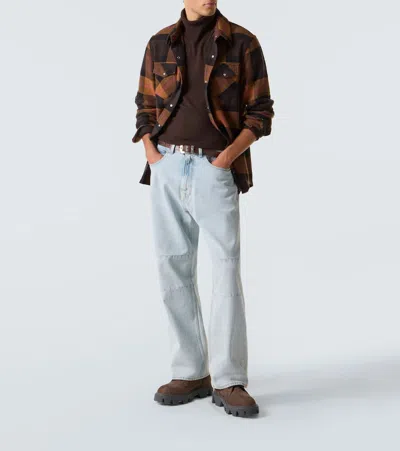 God's True Cashmere Checked Cashmere Shirt In Brown