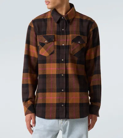 God's True Cashmere Checked Cashmere Shirt In Brown
