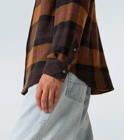 God's True Cashmere Checked Cashmere Shirt In Brown