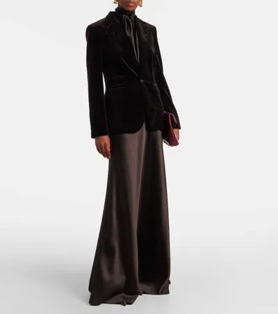 Ralph Lauren Cotton-blend Velvet Blazer In Brown