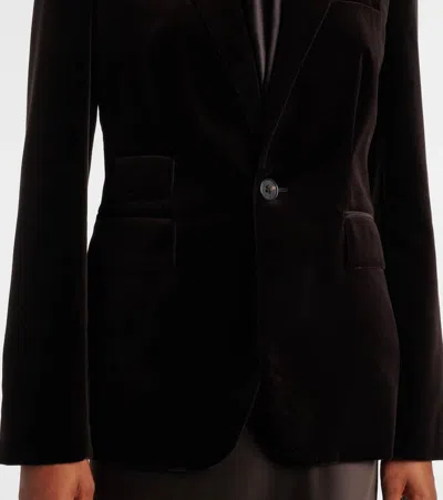 Ralph Lauren Cotton-blend Velvet Blazer In Brown