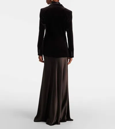 Ralph Lauren Cotton-blend Velvet Blazer In Brown