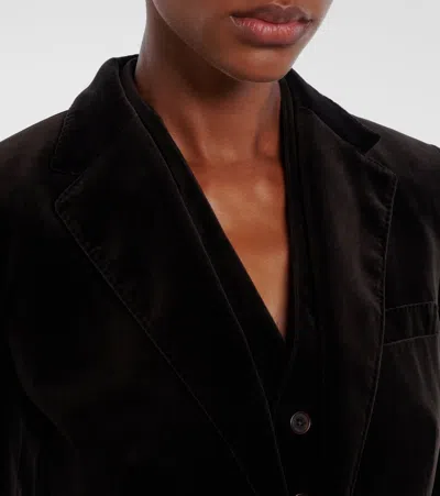 Ralph Lauren Cotton-blend Velvet Blazer In Brown