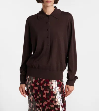 Dries Van Noten 09040-tuno 2700 Knit Polo Knitwear Brown In Brown