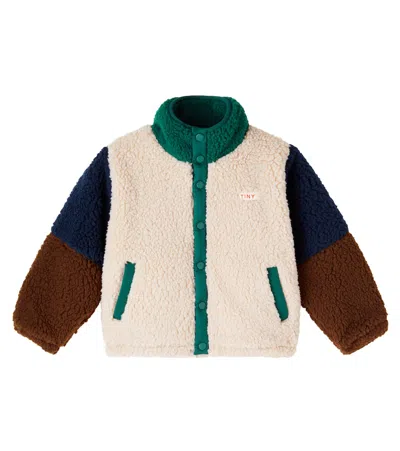 Tinycottons Colorblocked Faux Shearling Jacket In Multi