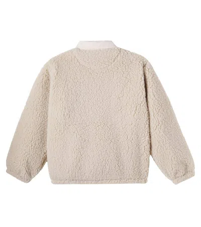 Tinycottons Faux Fur Polo Sweater In Neutral