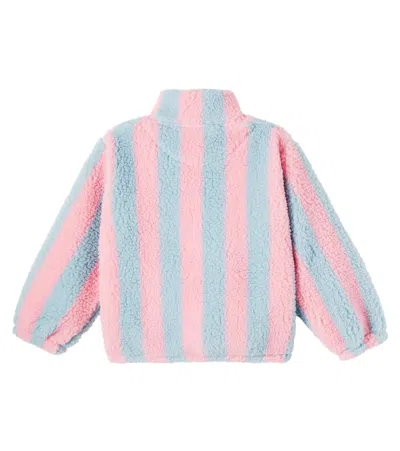 Tinycottons Striped Faux Shearling Sweatshirt In Multi