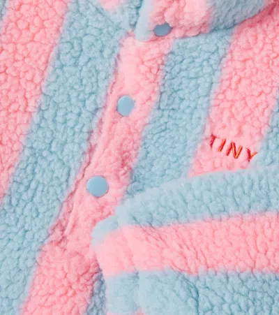 Tinycottons Striped Faux Shearling Sweatshirt In Multi
