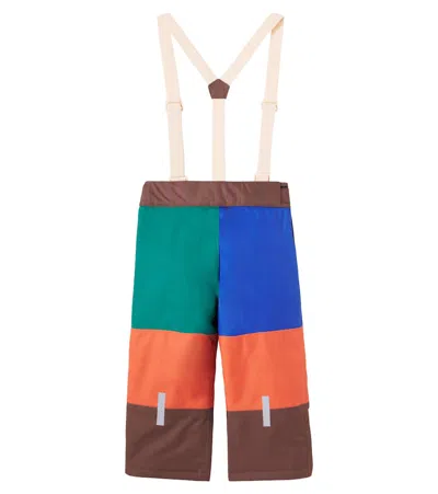 拼色滑雪背带裤